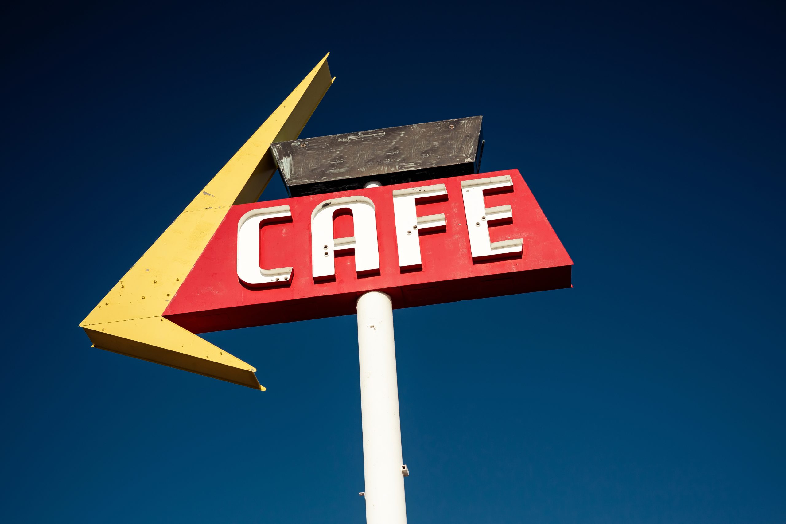 Closeup of Midpoint Cafe sign along Route 66