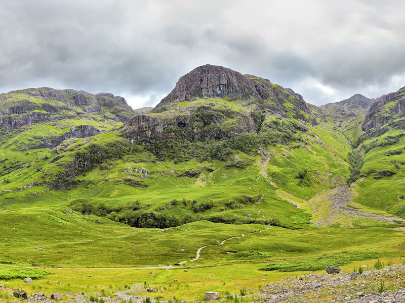 The Three Sisters and the Mountains of Glencoe, Scottish Highlands