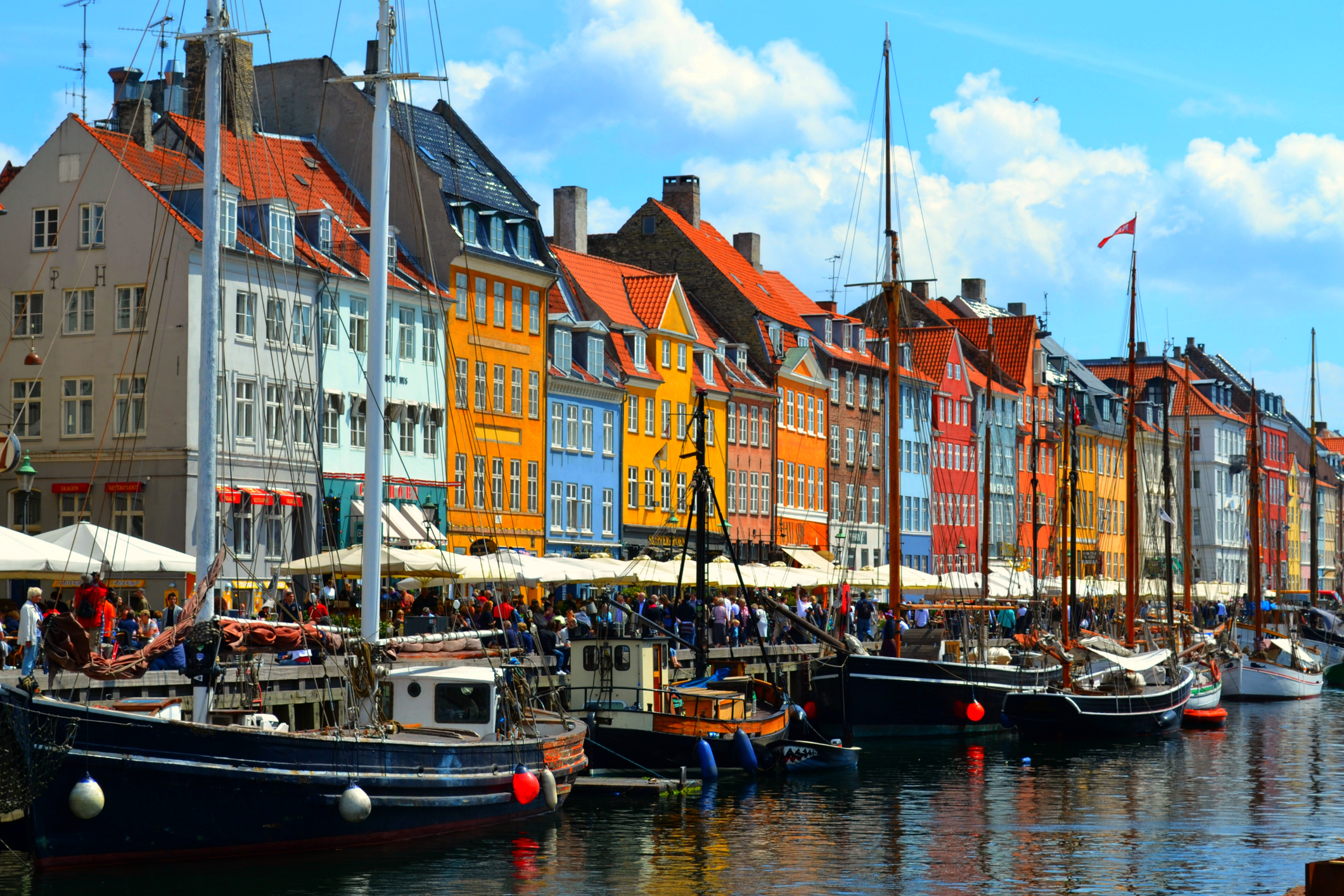 Nyhavn in Copenhagen, Denmark 