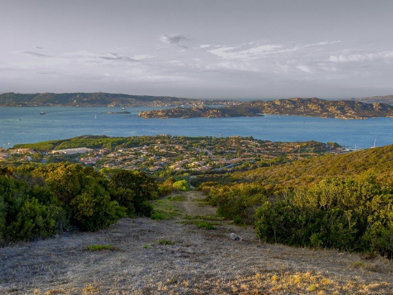 View of the Maddalena Archipelago from Palau Olbia, Sardinia,