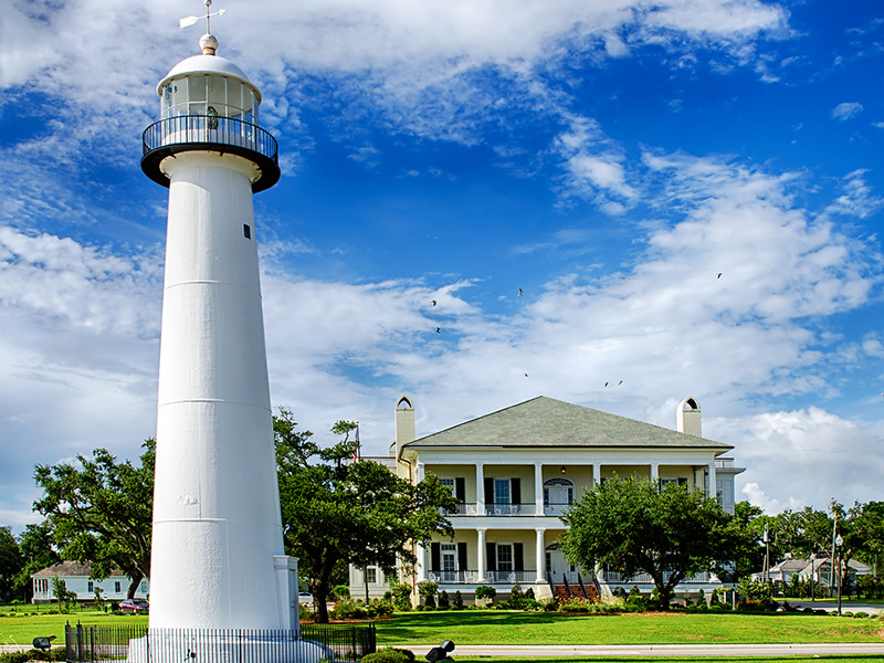 Historic lighthouse landmark and welcome center, Biloxi