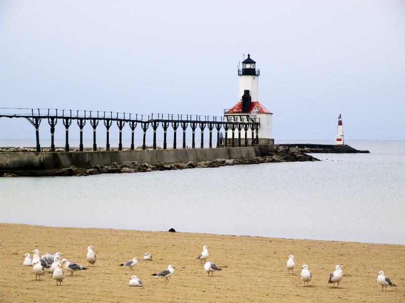 The East Pierhead Lighthouse of Michigan City, Indiana.