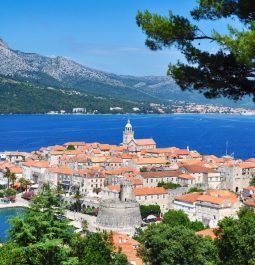 Overlooking Korcula Island in Croatia