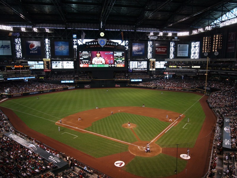 Chase Field, Home of the Arizona Diamondbacks.