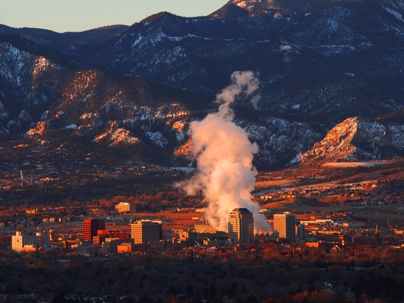 Downtown Colorado Springs at sunrise