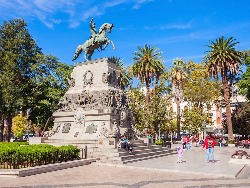 General Jose de San Martin monument on Plaza San Martin Square 