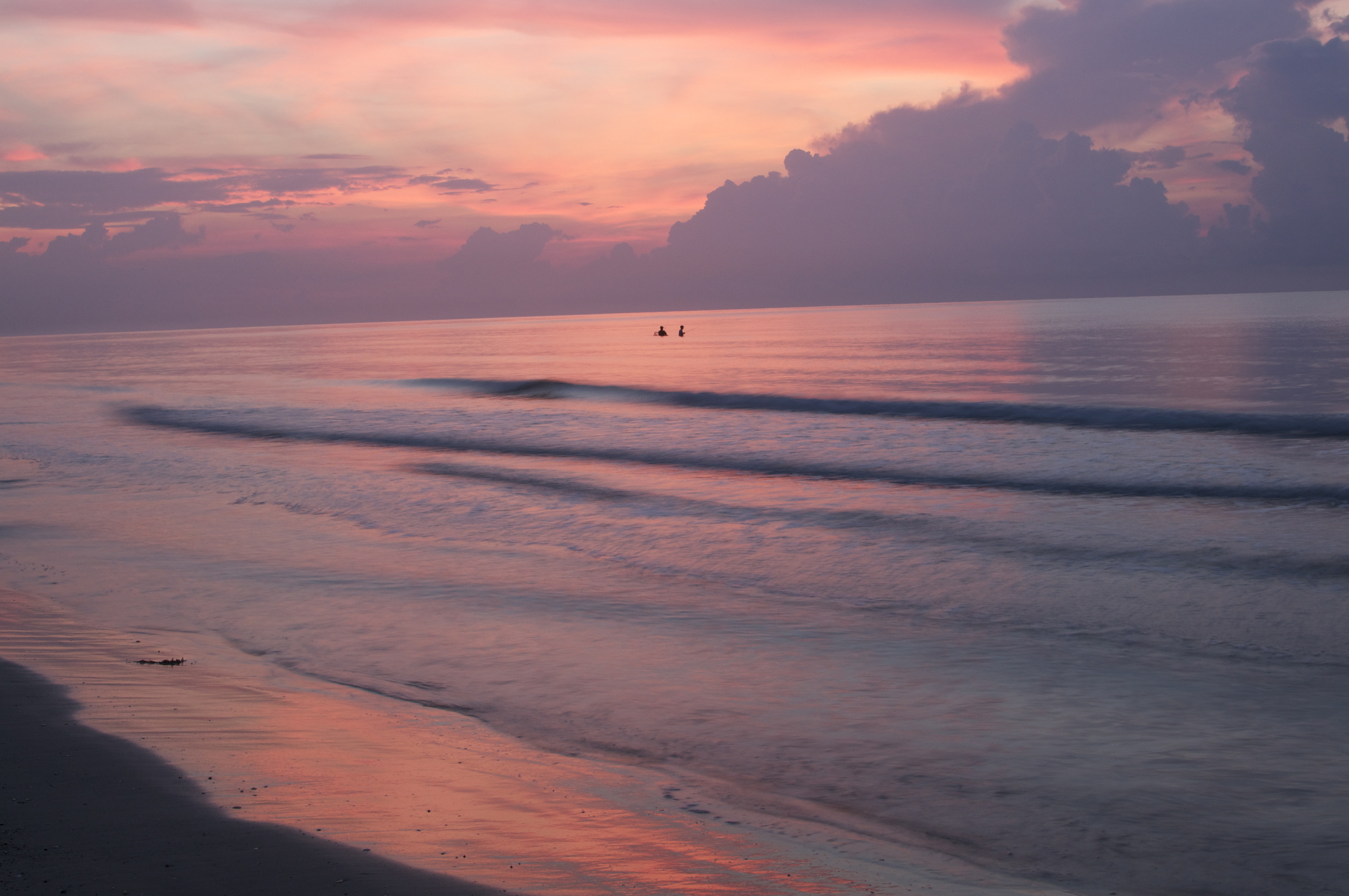 Early morning surf fishing in Surfside,Texas