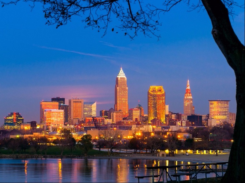 Downtown Cleveland, Ohio by night