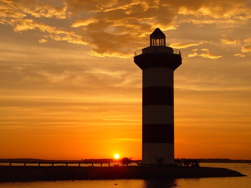 Sunset and lighthouse taken at Lake Conroe