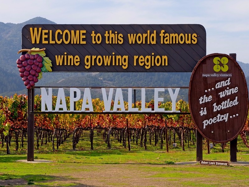 Napa Valley sign before you enter Napa 