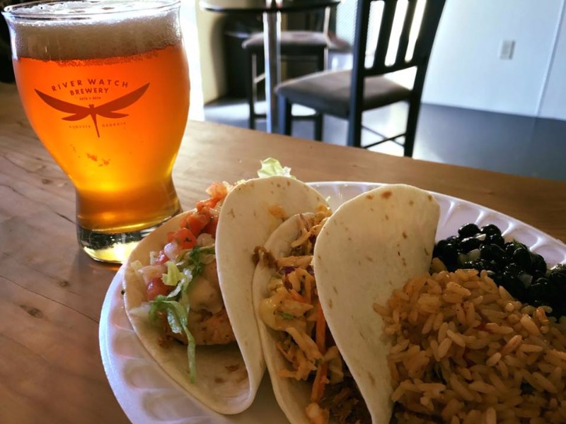 Beer & tacos at Riverwatch Brewery