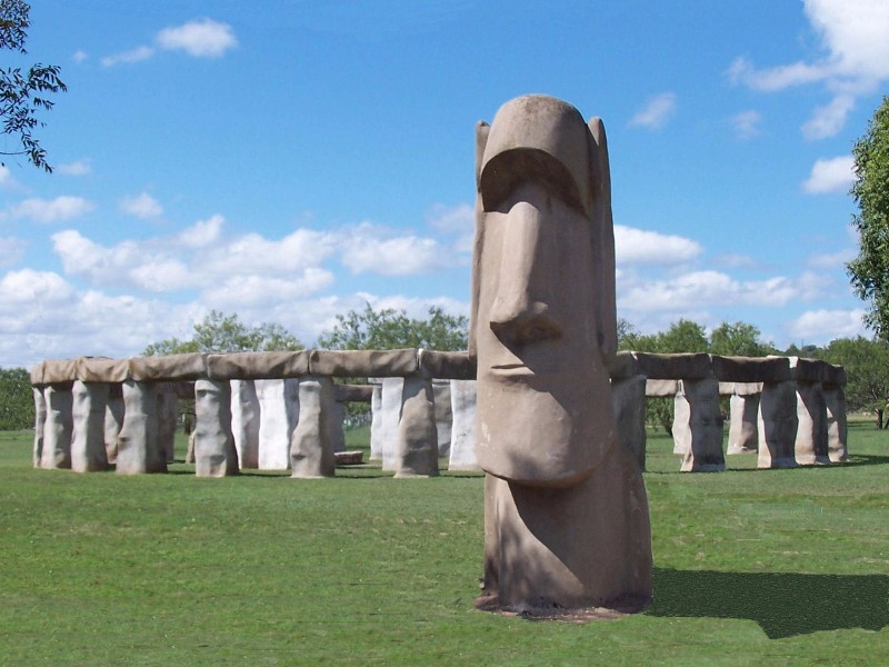 Easter Island head and Stonehenge II