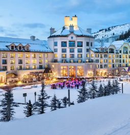 exterior of Park Hyatt Beaver Creek Resort and Spa in the winter