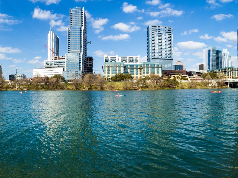 Kayakers in Lady Bird Lake