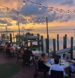 outdoor dining at Dry Dock Waterfront Grill