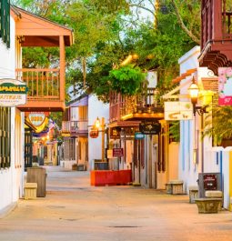 historic storefronts at st. george street