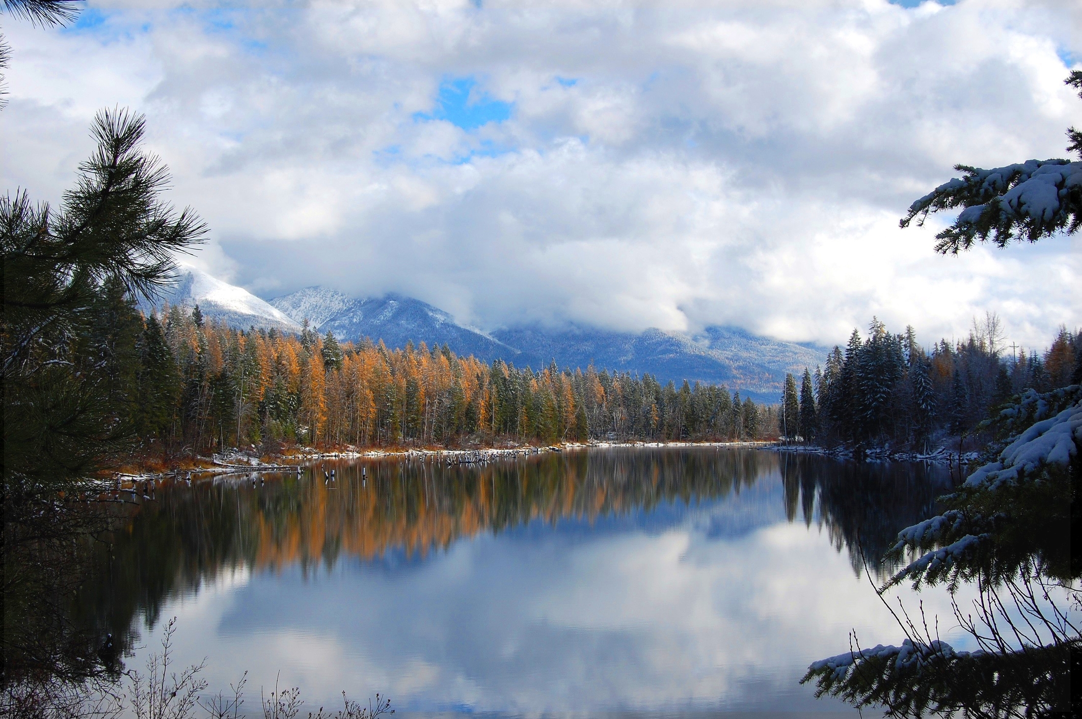 Swan River in Bigfork, Montana in Winter