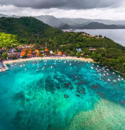 aerial view of ocean at bali