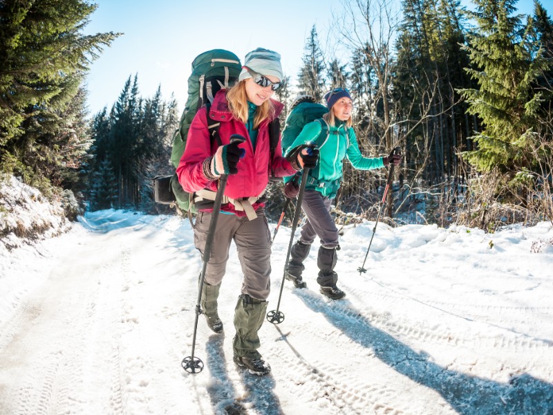 Hiking in winter