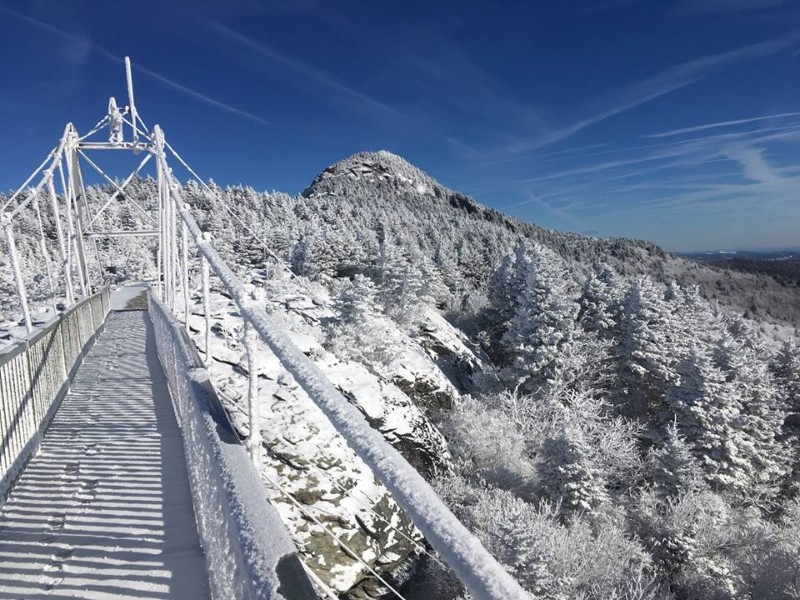 The bridge stretches for 228 feet over an 80-foot chasm.