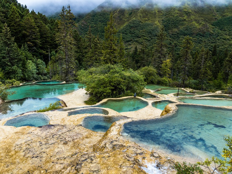 Calcite deposits in Huanglong National Park