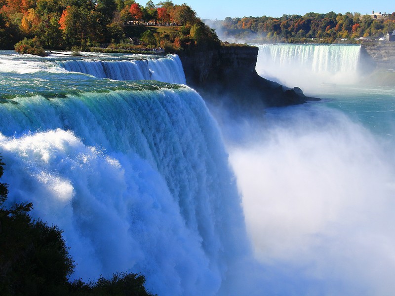 Niagara Falls from USA side with fall colors