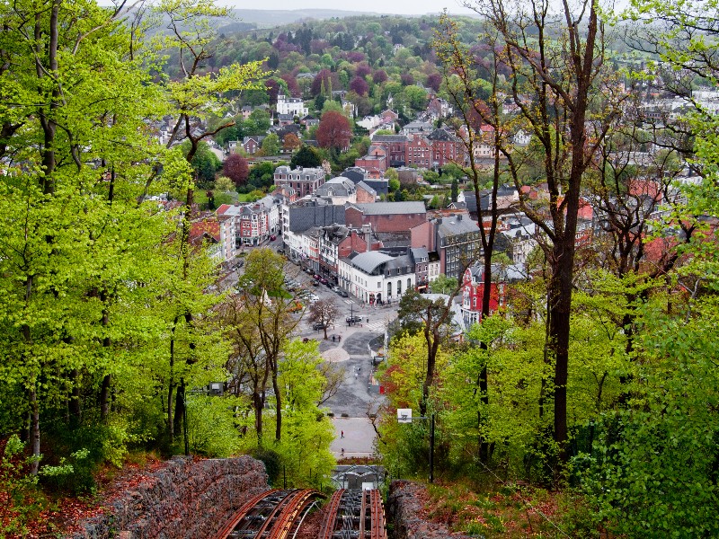 View of Spa, Belgium from a hill above town