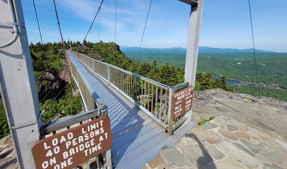 Mile high swinging bridge at grandfather mountain