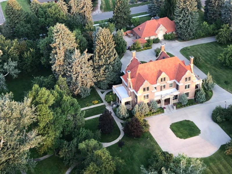 Aerial view of Trail End State Historic Site