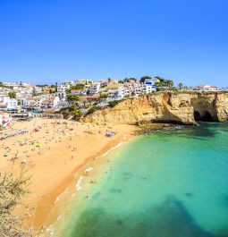 Beautiful beach in Carvoeiro, Algarve, Portugal