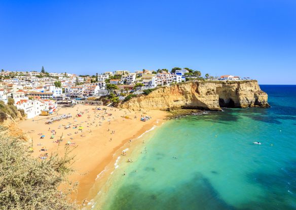 Beautiful beach in Carvoeiro, Algarve, Portugal