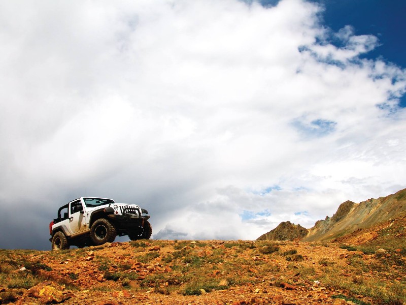 Jeep near the Silver Thread Scenic Byway