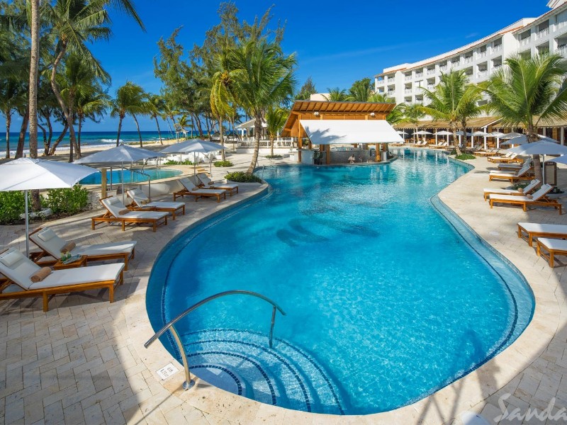 Pool view at Sandals Barbados