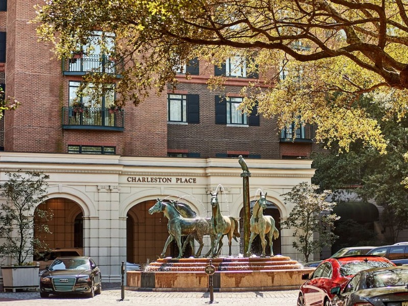 The grandeur at Belmond Charleston Place begins out front with the exquisite fountain.