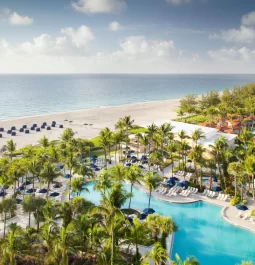 resort pool by the beach and ocean