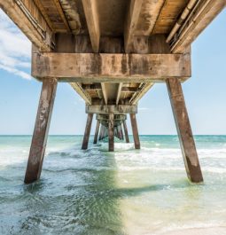 view underneath pier at fort walton beach