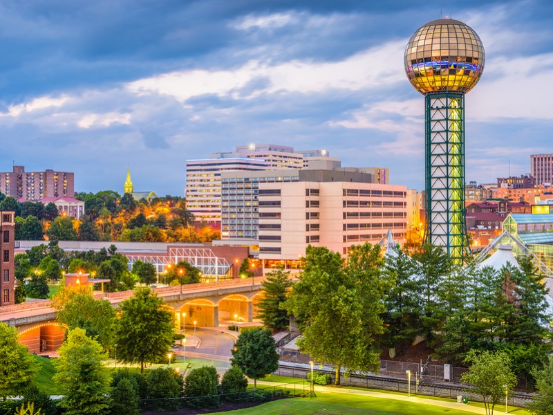 The beautiful city of Knoxville is located right on the banks of the Tennessee River.