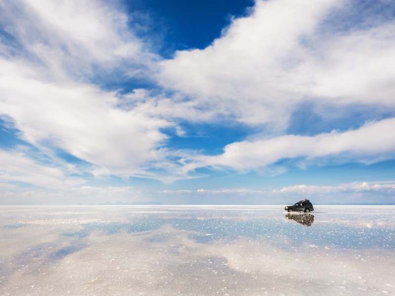 Salar de Uyuni, salt flats in the wet season, Bolivia