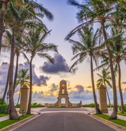 Palm Beach, Florida, USA clock tower on Worth Ave.