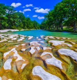 river with rocks and bright blue water