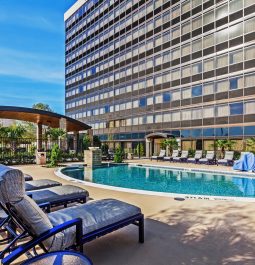 exterior of hotel and outdoor pool