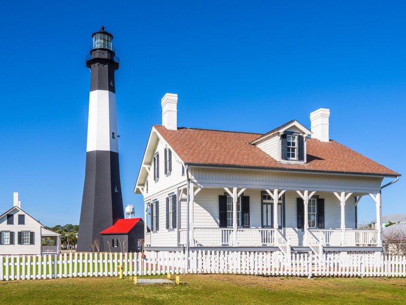 You can enjoy views of the whole island from the top of the lighthouse at the Tybee Island Light Station.