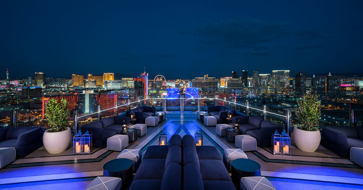 The rooftop bar at Palms Casino Resort