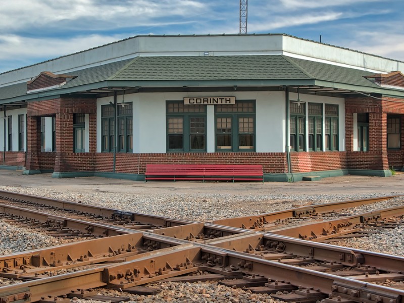 Railroad crossroads in Corinth, Mississippi 