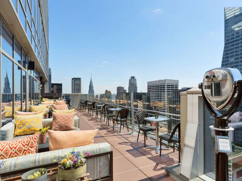 rooftop terrace at Hyatt Centric Times Square, New York City