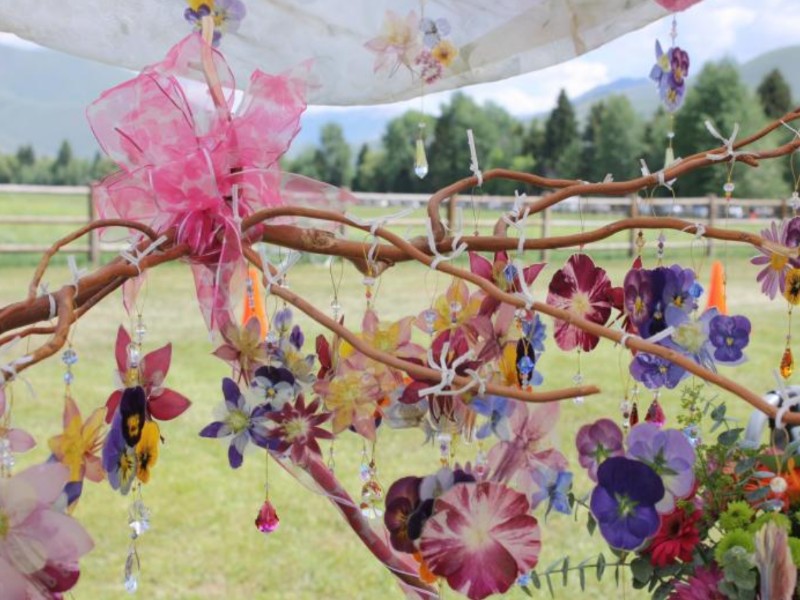 Pressed flower art at Ketchum Arts Festival, Sun Valley, Idaho