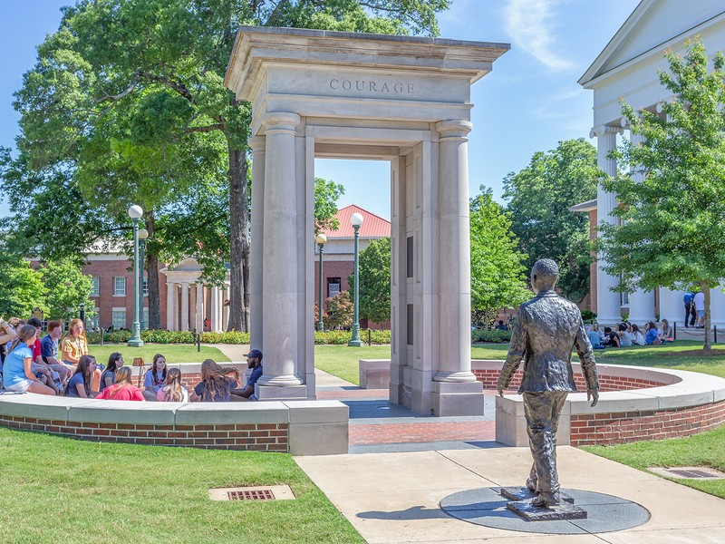 Students on the Oxford campus of the University of Mississippi