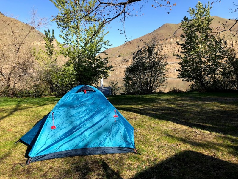 Wenatchee camping in in a tent