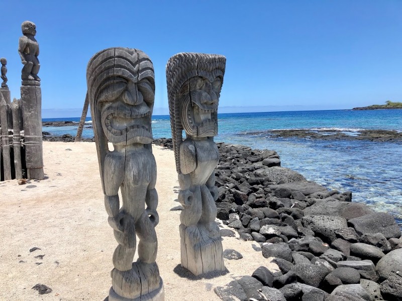 Statues at Pu’uhouna Honaunau National Historic Park