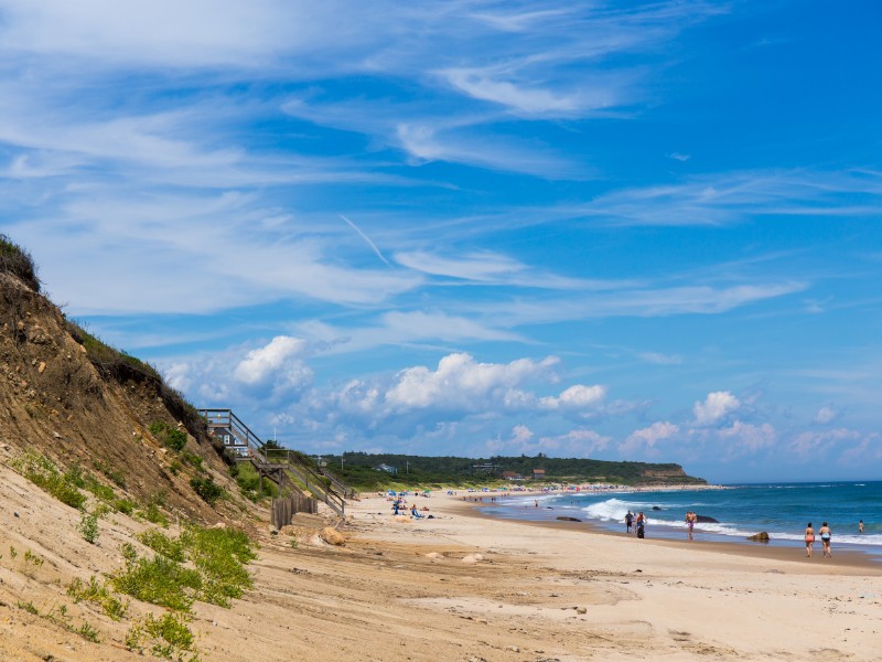 Day at the beach on Block Island, Rhode Island